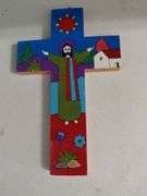 Hand Painted El Salvador Wooden Cross