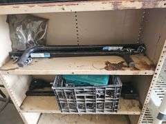 Vintage Beige Industrial Metal Shelving Unit