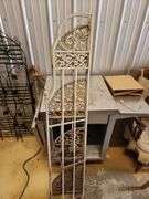 Vintage Wrought Iron Foldable Corner Plant Stand