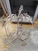 Vintage Folding Wrought Iron Staggering Plant Stand