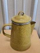 Paula Deen Signature Porcelain Enamel Olive Speckle Coffee Pot Percolator