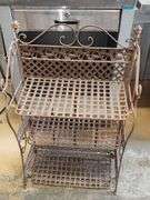 Vintage 3-Tier Wrought Iron Foldable Plant Stand