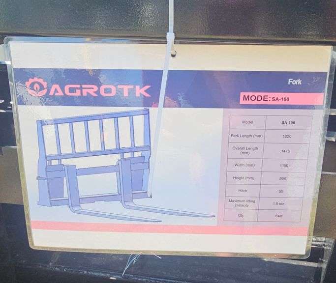 AGT/Mower King Skid Steer Pallet Forks