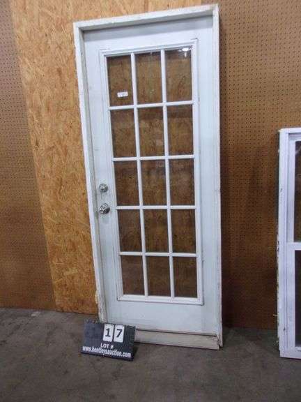 WHITE BACKDOOR W/ KWIKSET LOCK & 2-KEYS, 34" X 5" X 82"