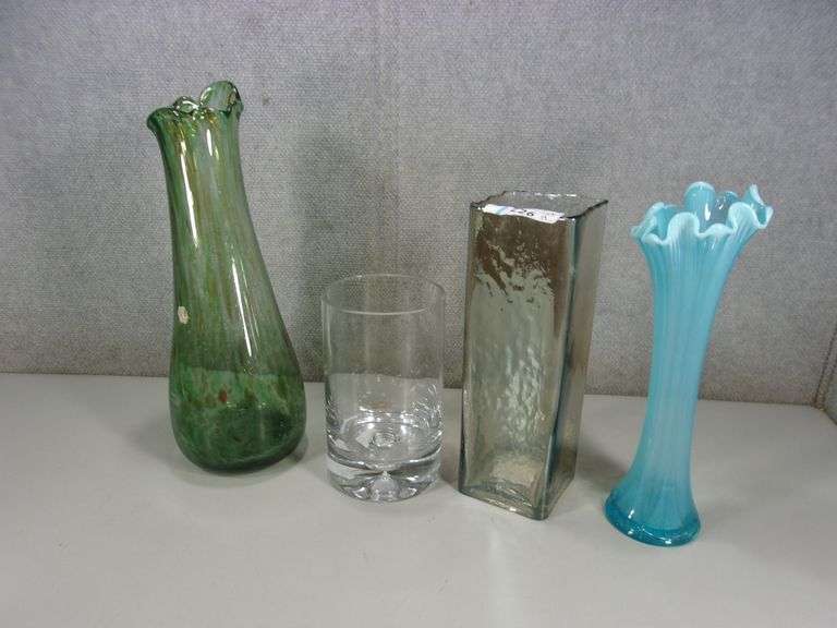 LOT 4 PRESSED GLASS VASES Bentley & Associates, LLC