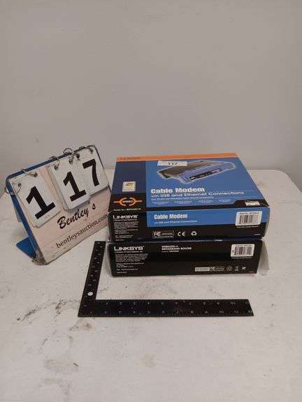 Bentley Router BOX: UNKSYS CABLE MODEM W/ USB & ETHERNET CONNECTIONS, UNKSS BROADBAND ...