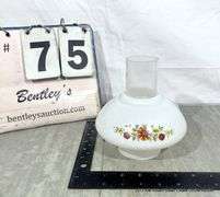 MILK GLASS WHITE OIL LAMP SHADE