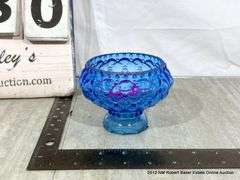 BLUE GLASS OIL LAMP SHADE