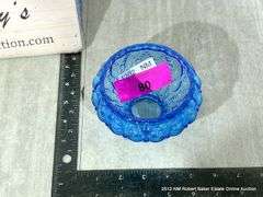 BLUE GLASS OIL LAMP SHADE