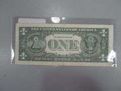 2017 WASHINGTON $1 BANK NOTE - GREEN STAMP - SIGNED BY STEVEN T