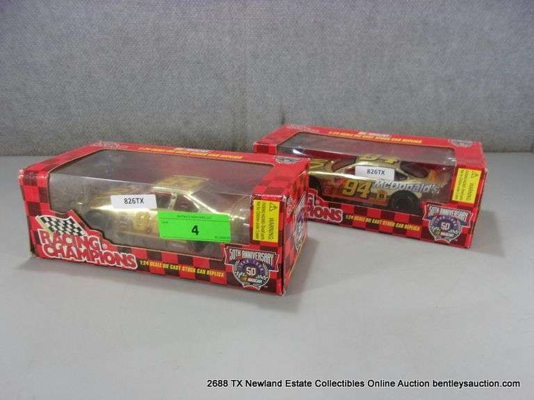 LOT: (2) RACING CHAMPIONS NASCAR 50TH ANNIVERSARY 1:24 DIE CAST STOCK CAR REPLICA MC DONALD'S 94