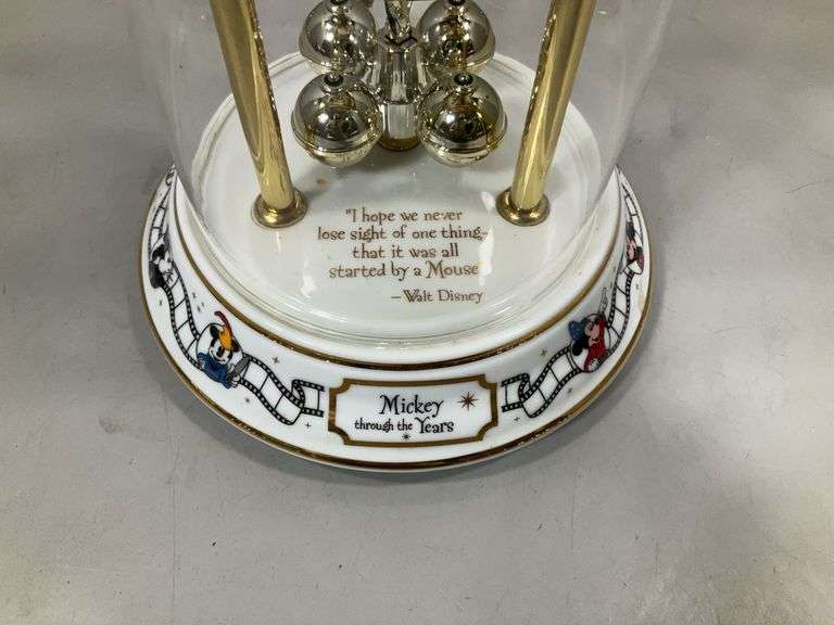 MICKEY MOUSE "THROUGH THE YEARS" GLASS DOME CLOCK