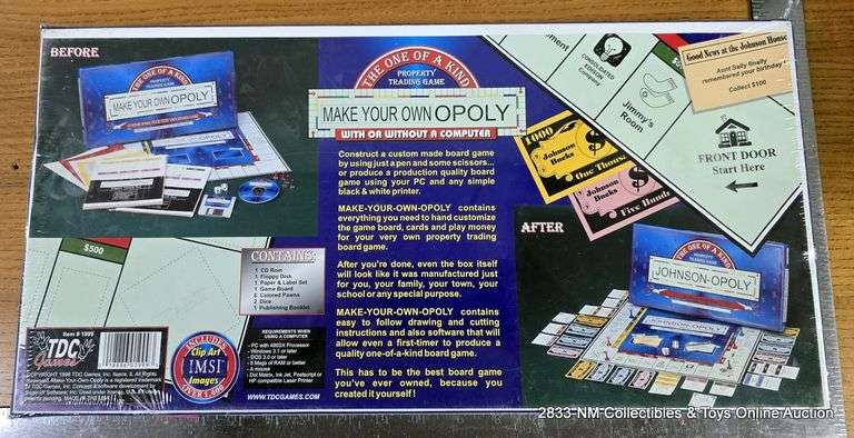 MAKE YOUR OWN OPOLY GAME BOARD GAME
