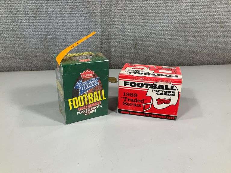 (2): 1989 TOPPS TRADED FB SET AIKMAN RC - 1990 FLEER SET EMMITT RC