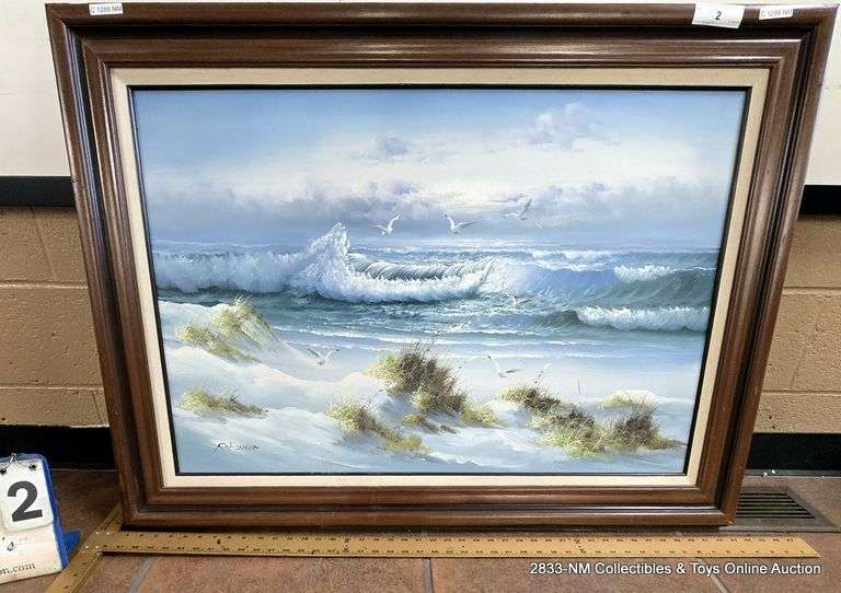 PAINTING OF SHORE "ROBINSON" IN FRAME, 42"W X 30"H