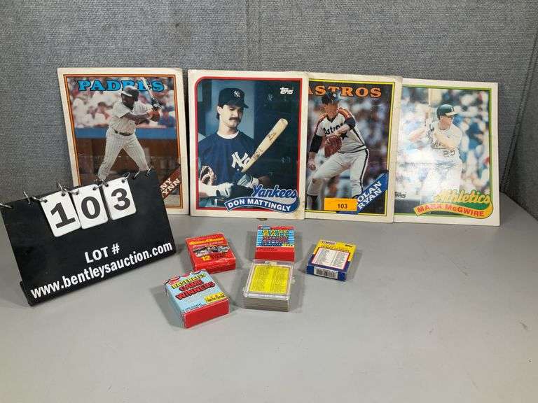 BASEBALL FOLDER NOLAN, (4) CARD SETS, CHECKLISTS FROM 1980'S