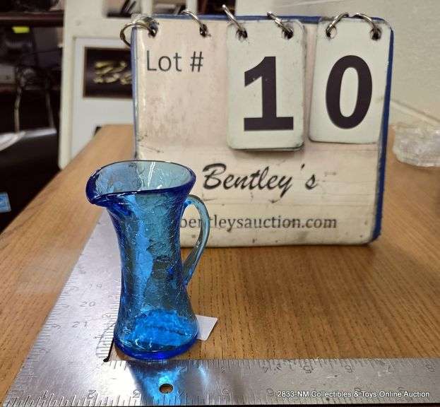 SMALL GLASS PITCHER - BLUE