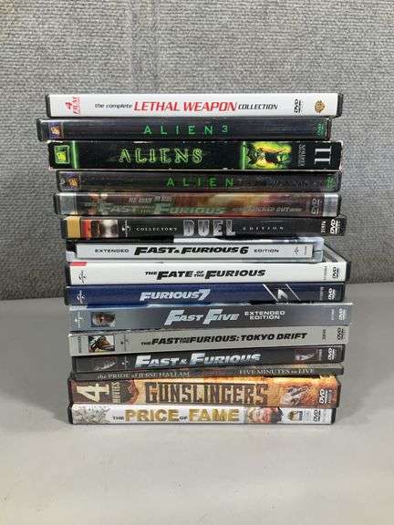 LOT: (15) DVD'S - SET OF FAST FURIOUS, ALIENS, LETHAL WEAPON SET