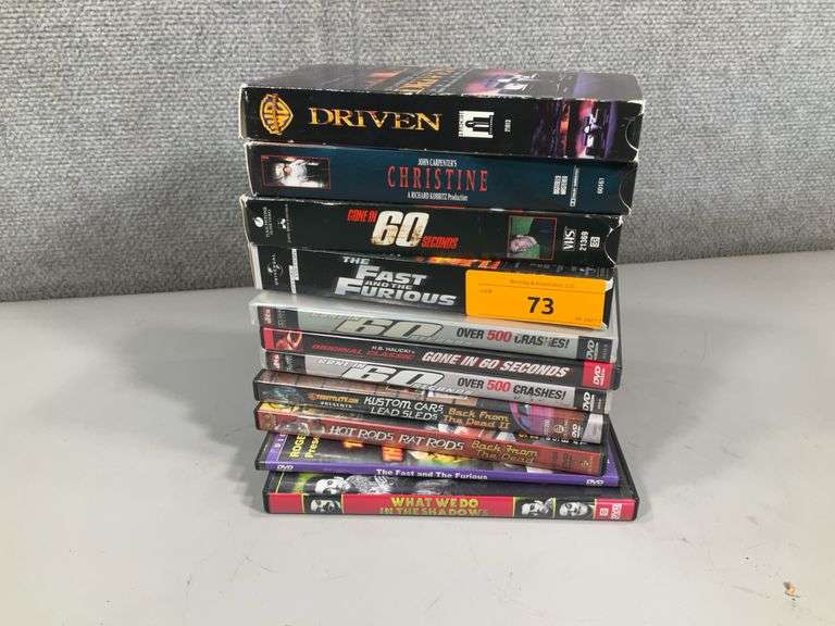 (11): DVD'S & VHS CAR HOT RODS CHASE