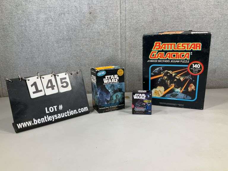 LOT (3): STAR WARS AUDIO HAN SOLO OMNIBS, MYSTERY VEHICLE, BATTLE STAR GALACTICA PUZZLE