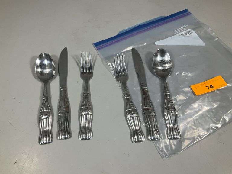 (2) SETS: KNIFE/FORK/SPOON COCA COLA - HEAVY