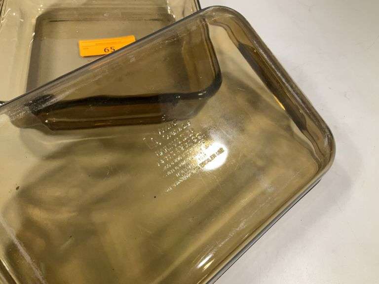 (2): BAKING DISHES - BLUE CASSEROLE GLASS