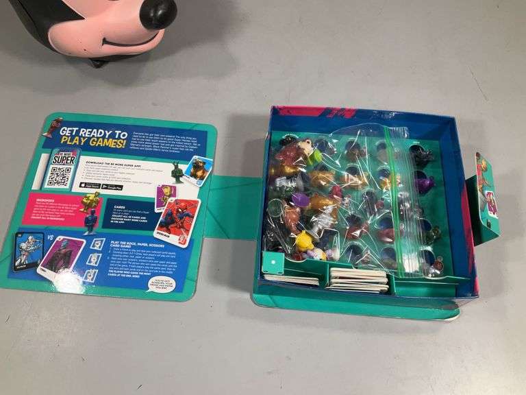 (2): MICKEY MOUSE LUNCHBOX W/ THERMOS, MICRO POPZ MARVE SET