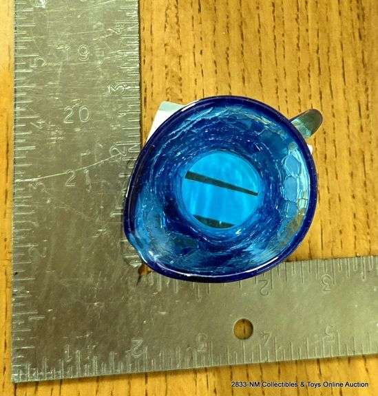 SMALL GLASS PITCHER - BLUE