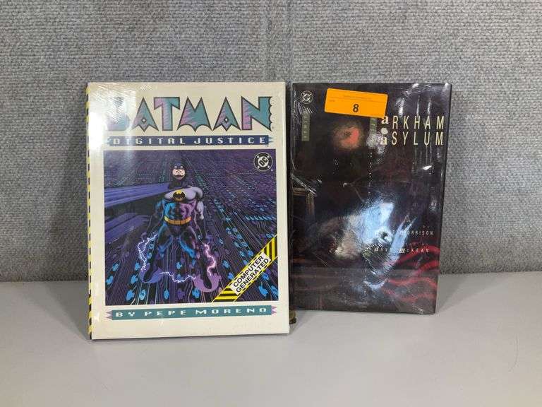 (2): GREAT BATMAN HARDOVERS DIGITAL JUSTICE/ARKHAM ASYLUM - NEW IN PLASTIC