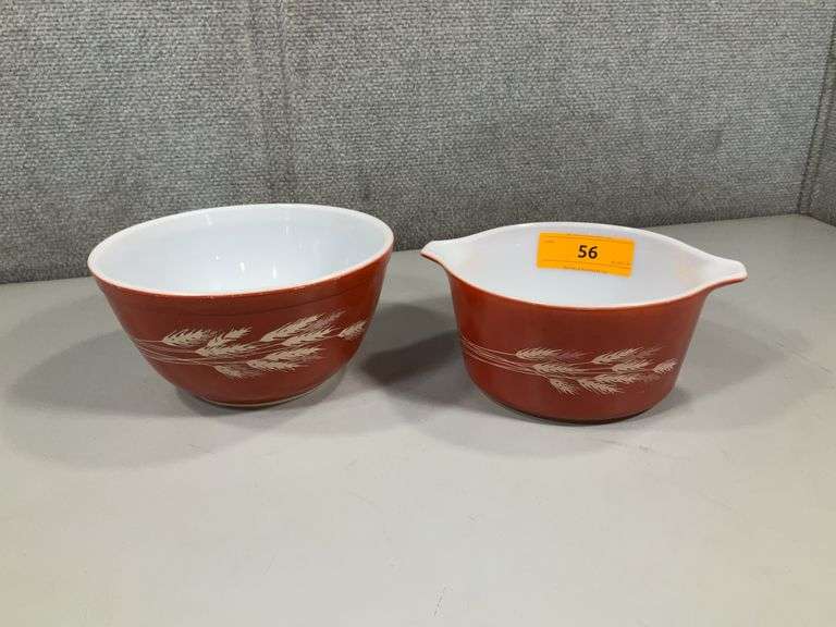(2): PYREX MIXING BOWL, CINDERELLA AUTUMN HARVEST