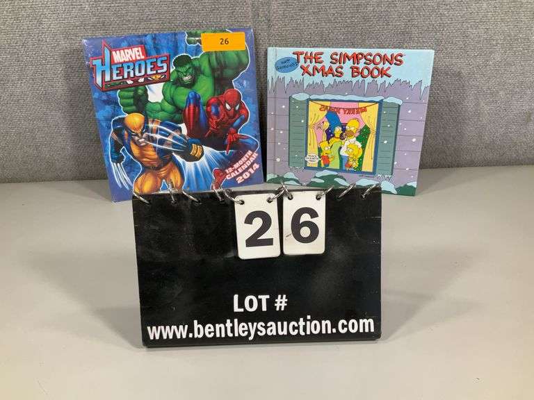 (2): HB SIMPSONS X-MAS BOOK - 2014 MARVEL HEROS CALENDAR