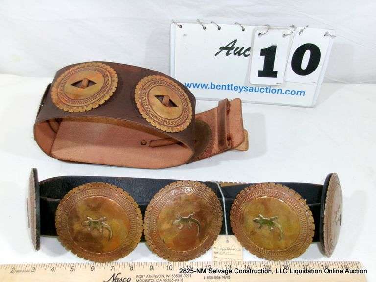 2 LEATHER CONCHOS BELT