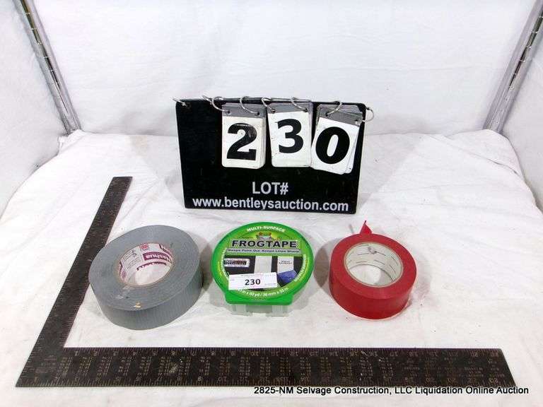 LOT: D SYSTEM SEALER, FROG TAPE, 3M FACE MASK, BLUE TAPE