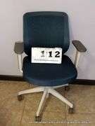 STEELCASE BLUE ARM CHAIR