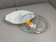 1960'S PYREX DIVIDED CASSEROLE DISH W/ LID