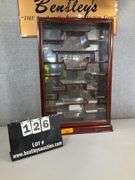 CHINESE WOOD & GLASS DOOR SHELF