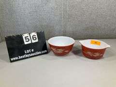 (2): PYREX MIXING BOWL, CINDERELLA AUTUMN HARVEST