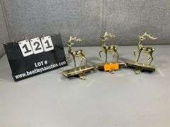 (3): HEAVY METAL REINDEER STOCKING HOLDER FOR MANTLE