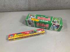 (2): 1991 TOPPS FB COMPLETE FACT SEALED, 1991 TOPPS MICRO BASEBALL