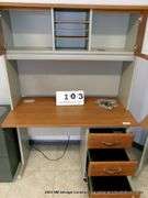 COMPUTER DESK W/ OVER HEAD BIN