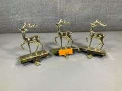 (3): HEAVY METAL REINDEER STOCKING HOLDER FOR MANTLE