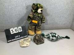 BUILD-A-BEAR MILITARY W/ HELMET & EXTRAS