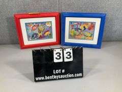 (2): FRAMED AQUARIUM FISH