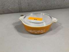 PYREX CASSEROLE DISH - BUTTERFLY GOLD
