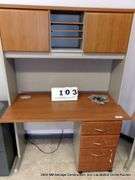 COMPUTER DESK W/ OVER HEAD BIN