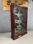 CHINESE WOOD & GLASS DOOR SHELF