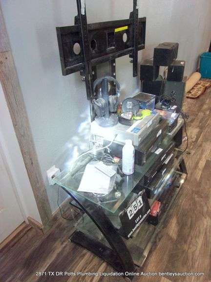 3-SHELF GLASS TV STAND