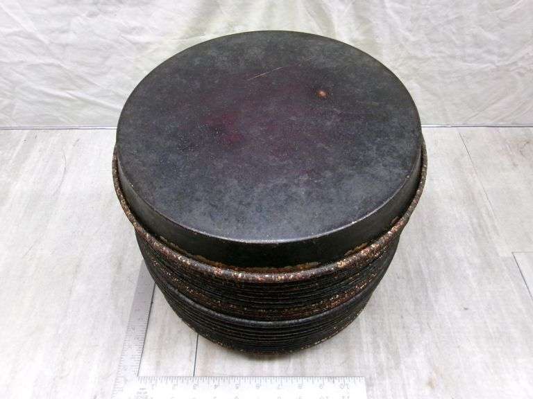 STACK OF LARGE STOVE DRUM COVERS, 24 QTY