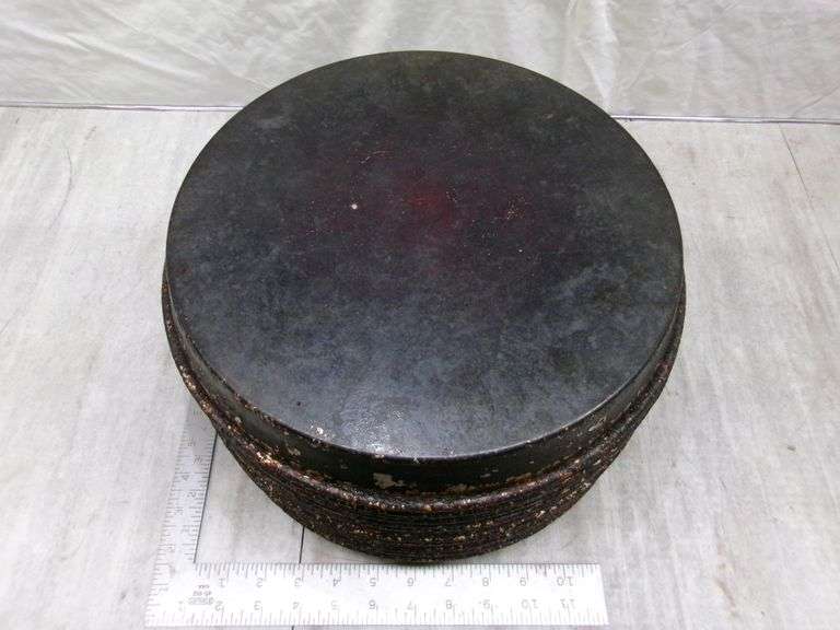 STACK OF LARGE STOVE DRUM COVERS, 18 QTY