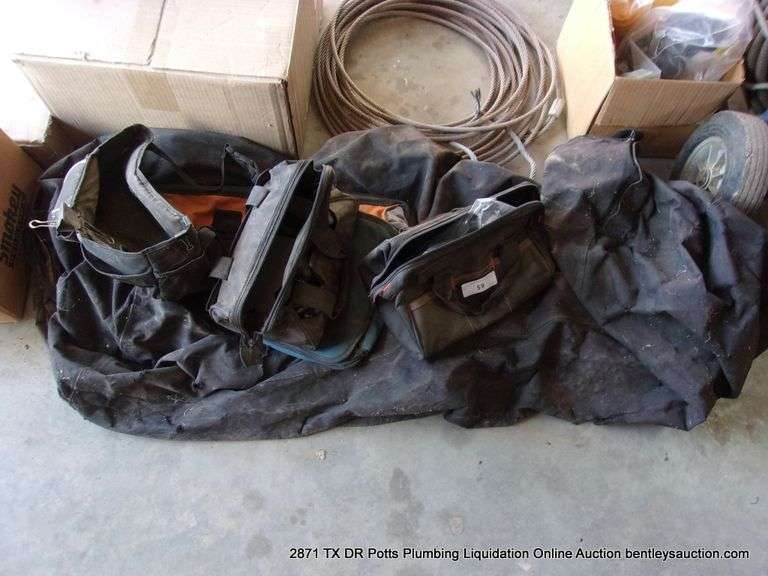 LOT: TOOLBAGS, C-CLAMPS